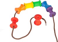 Grapat Holzspielzeug Spulen Regenbogenfarben 18 Stück pädagogisch