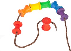 Grapat Holzspielzeug Spulen Regenbogenfarben 18 Stück pädagogisch