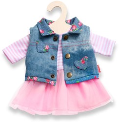 Heless Puppenkleidung Set Tüllkleid Jeansjacke 28-35 cm Mode