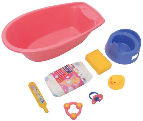 Heless Puppenbad rosa mit Zubehör - Badewannenset für Babypuppen-2