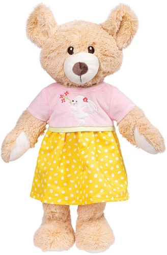 Heless Puppenkleid Bunny Lou - rosa gelbes Kleid für Babypuppen 28-35cm-2