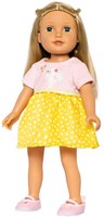 Heless Puppenkleid Bunny Lou - rosa gelbes Kleid für Babypuppen 28-35cm-3