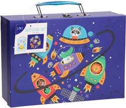 Kinderkofferset 2in1 Einhorn Motiv - bunte Spielzeugkoffer Set
