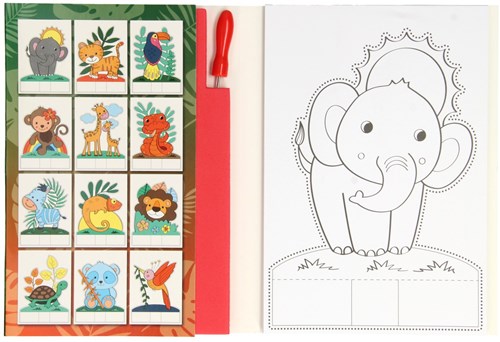 Wins Holland Prickelblock Tiger Bastelbuch mit Prickelnadel und Matte-2
