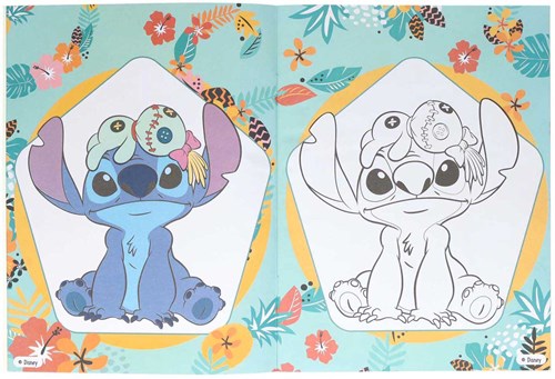 Boek Specials Nederland Malbuch Stitch mit Vorlagen 32 Seiten Disney-2