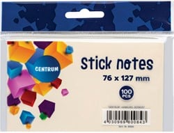 Center 25 Sticknotes 76X127 100V.gelb 80084