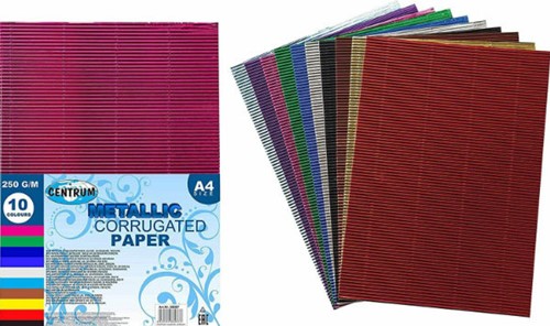 Center 10 Blatt Metallic-Wellpappe A4 88087