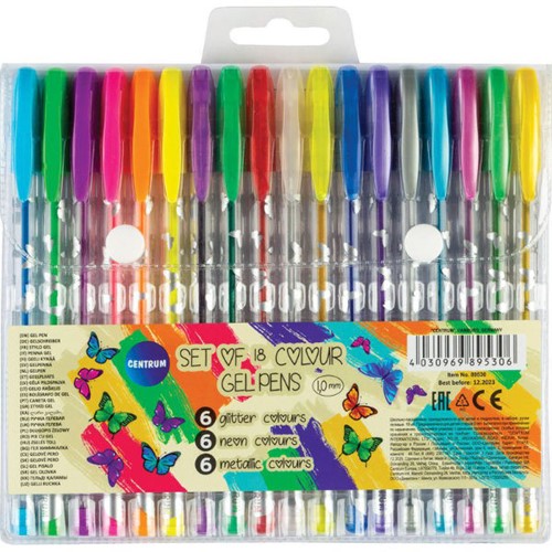 Center 18 Gelstifte sort. im Etui Centrum 89530