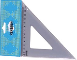 Mittiges Zeichendreieck 45 Grad, Länge 13 cm 81829