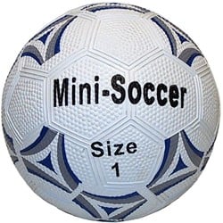 HOT Sports + Toys Mini Voetbal Rubber mt 1 wit/zwart 13 cm