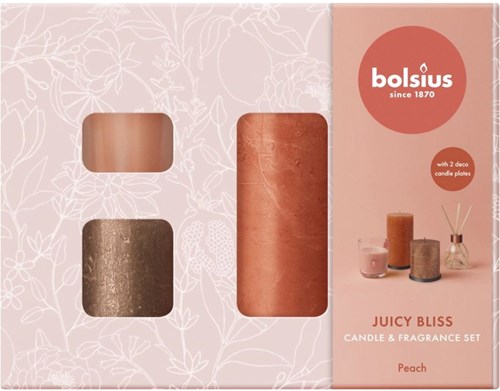 Bolsius Duftkerzen Geschenkset medium juicy bliss Pfirsich Duft-2