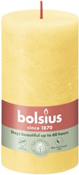 Bolsius rustikale Stumpenkerze gelb Sunny Yellow 13x7cm lange Brenndauer