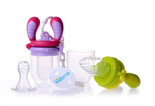 KidsMe Food Feeder Fruchtsauger Lutschbeutel für Baby Starter Paket - Grün/Blau