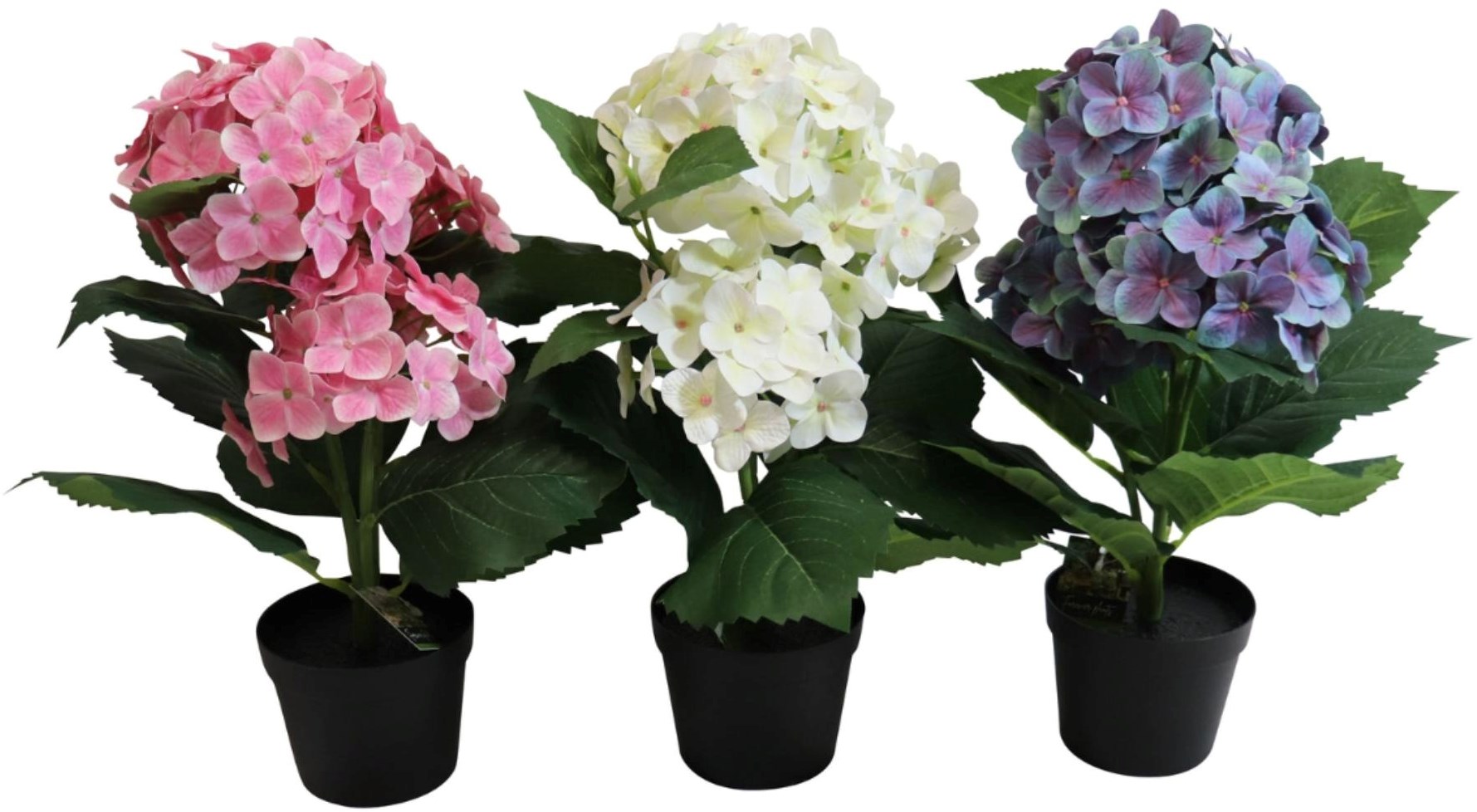 Kunstpflanze Hortensie im Topf 40 cm Dekoration rosa wei blau Planet Happy  DE
