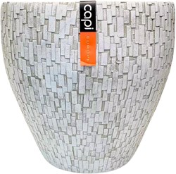 Blumentöpfe weiß 39 cm Set aus 2 Kunststoff-Steinmischung rund