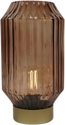 LED Tischlampe batteriebetrieben - Glas Dekorationslampe transparent-3
