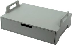 Gusta Laptoptisch Holz grüngrau 41 cm mit Schublade und Griffen