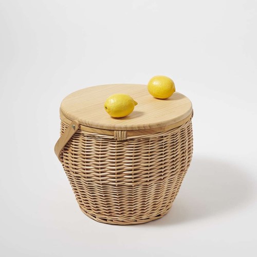 Sunnylife Picknickkorb und Khler mit Deckel Schneidebrett 35 Liter rund