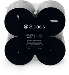 Spaas Duftkerzen Maxi Teelichter Midnight Magic Blockpackung x8