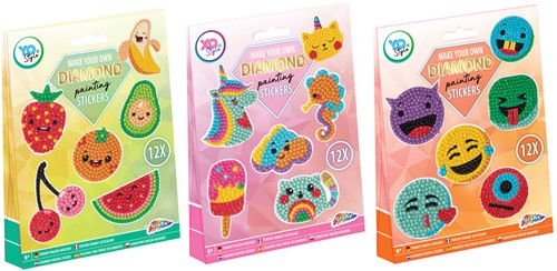Diamond Painting Stickerset 12 Stuks 3 Assorti