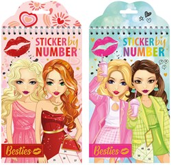 Besties Sticker nach Zahlen Malbuch - kreatives Spielzeug 18tlg