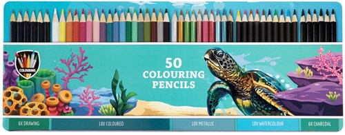 Creative Craft Group Farbstifte Set in Metallbox 50 Stück