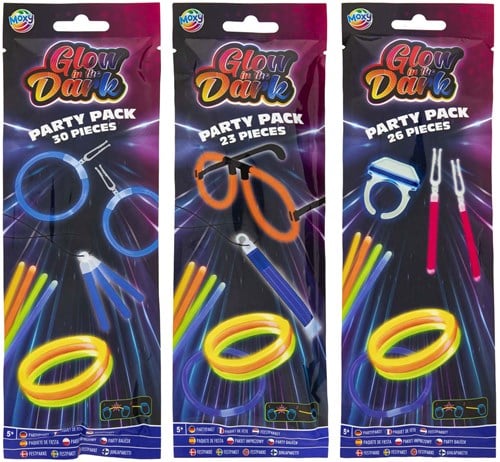 Glow in The Dark Sticks Party Pack, 30dlg.