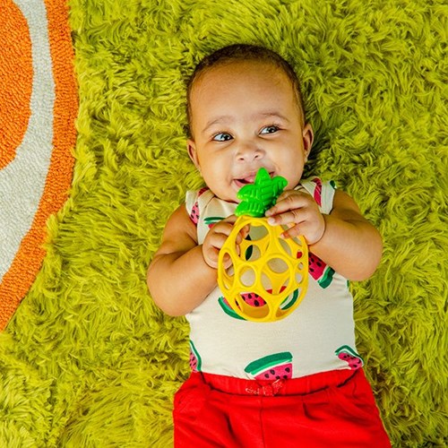 Oball Beißring Babyspielzeug Ananas - buntes und flexibles Design-3