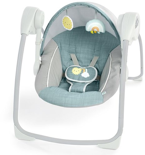 Ingenuity Babyschaukel mit Sonnendach - tragbare blaue Babywippe-2