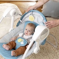 Ingenuity Babyschaukel mit Sonnendach - tragbare blaue Babywippe