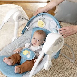 Ingenuity Babyschaukel mit Sonnendach - tragbare blaue Babywippe