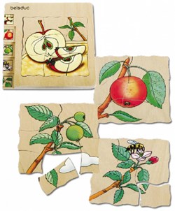 Beleduc Holzpuzzle Apfel Lernspielzeug - Schichtenpuzzle