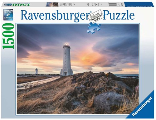 Ravensburger Magische Stimmung über dem Leuchtturm von Akranes, Island