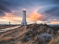 Ravensburger Magische Stimmung über dem Leuchtturm von Akranes, Island-2