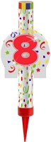Folat Eisfontäne Zahl 8 für Kuchen und Torten - Partydekoration