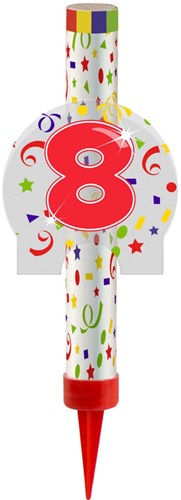 Folat Eisfontäne Zahl 8 für Kuchen und Torten - Partydekoration