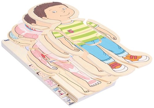 Beleduc Holzpuzzle Junge - Lernspielzeug Körper Anatomie-2