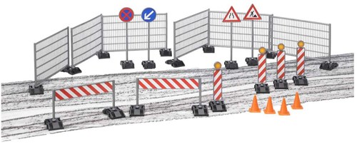 Bruder Baustelle Spielset Straßenbau Zubehör Kunststoff-2