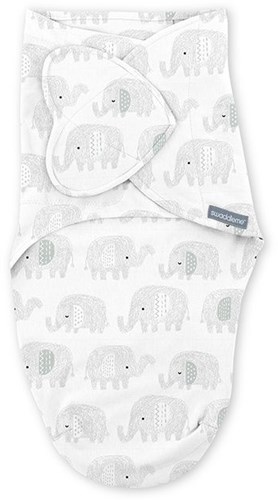 Ingenuity Baby Pucktuch SwaddleMe Monogram Elephant Baumwolle-2