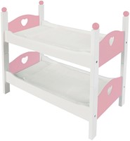 Angel Sports Puppen Etagenbett Holz weiß rosa Babypuppe Spielzeug