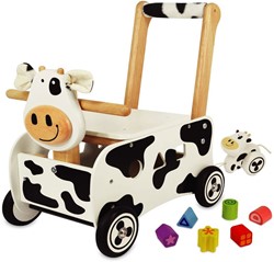 I'm Toy Holz Lauflernwagen Kuh mit Kissen - Schiebewagen für Kleinkinder