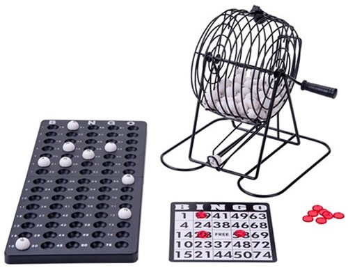 Angel Sports Bingotrommel - Metall Bingo Spiel Komplettset 75 Kugeln