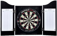 Angel Sports Dartscheiben Schrank schwarz mit Sisal Dartscheibe und Zubehör-2