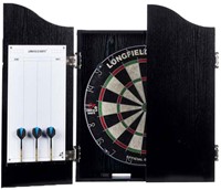 Angel Sports Dartscheiben Schrank schwarz mit Sisal Dartscheibe und Zubehör-3