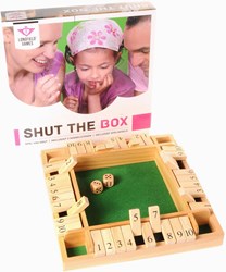 Shut the Box Holz-Würfelspiel für 4 Spieler, Gesellschaftsspiel