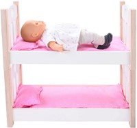 Angel Sports Puppen Etagenbett Holz rosa weiß - Puppenbett Spielzeug-2