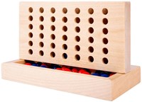 Vier gewinnt Holzspiel strategisches Familienspiel klassisch-3