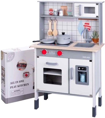 Holz Spielküche mit Zubehör - Kinderküche Spielzeug für Kinder-3