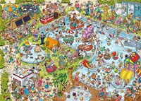 Ravensburger Puzzle Holiday Resort 3: The Pool - 1000 Teile Cartoon Puzzle-2