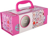 Beautycase Make-up Koffer 3-lagig rosa mit Zubehör für Kinder